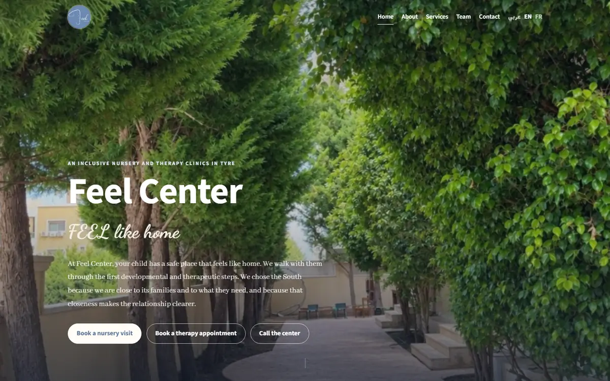Feel Center website preview